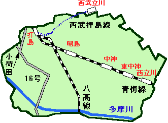 昭島の地図